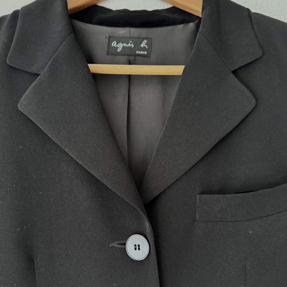 AGNES B BLACK CHESTER COAT Made in FRANCE - Picture 4 of 6